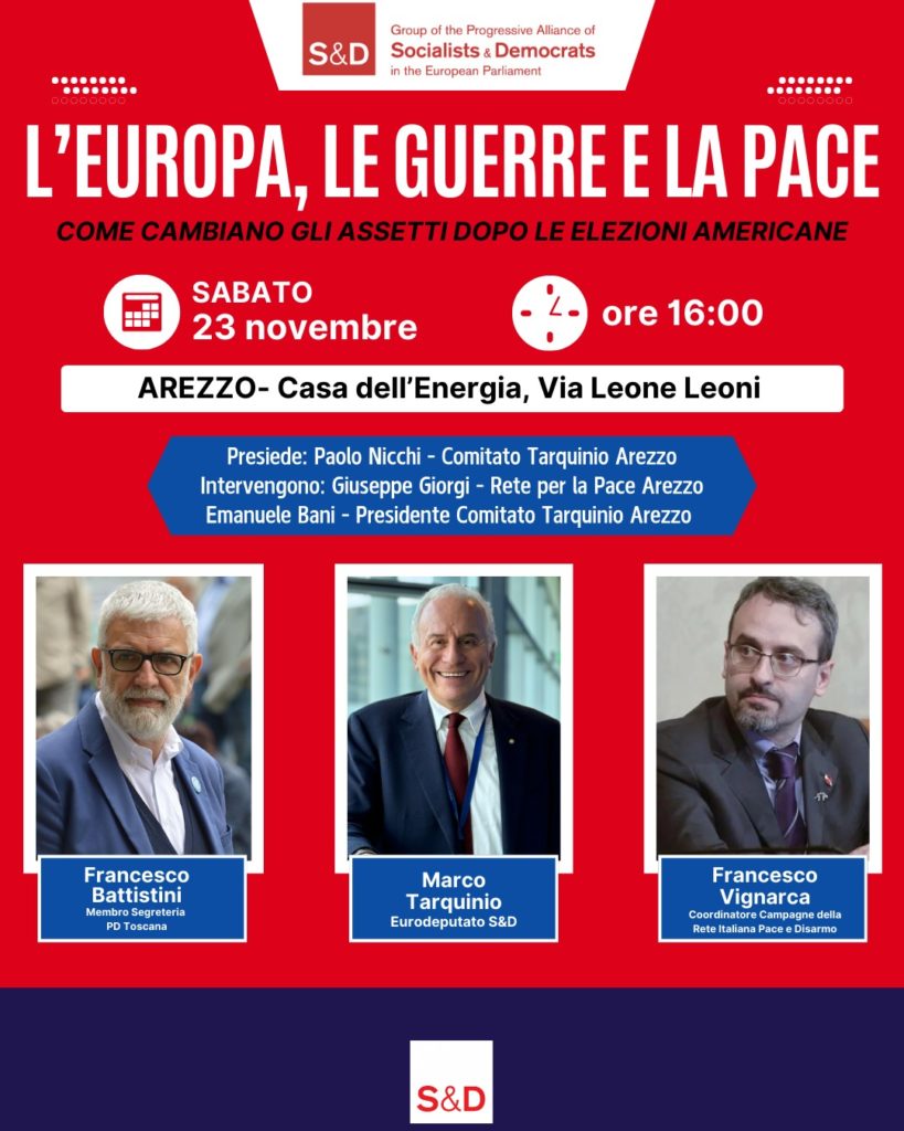 L’Europa, le guerre e la Pace – ad Arezzo il 23 novembre con Marco Tarquinio